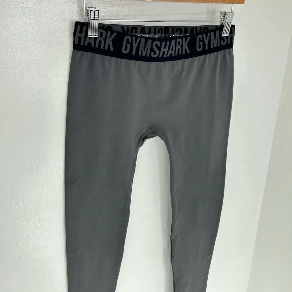 Gymshark Womens Leggings‎ Size Small Gray Midrise Logo Workout Activewear 27x25 - Picture 4 of 11